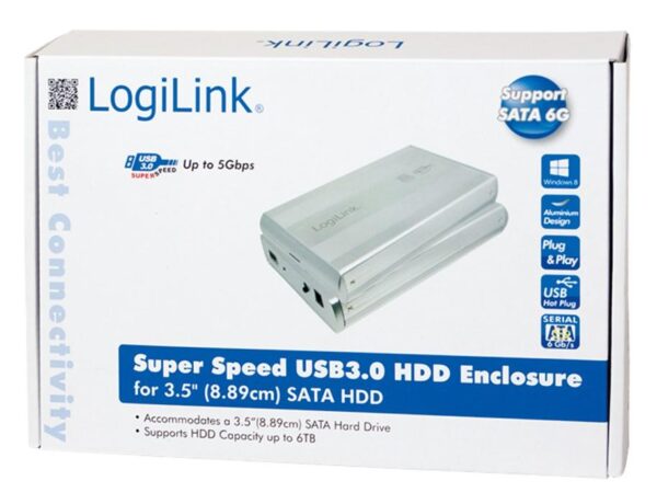 Box HDD Esterno SATA 3.5'' USB3.0 Super Speed Silver - immagine 2