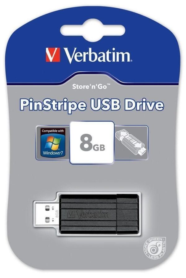 Memoria USB 2.0 PinStripe da 8Gb Colore Nero - immagine 2