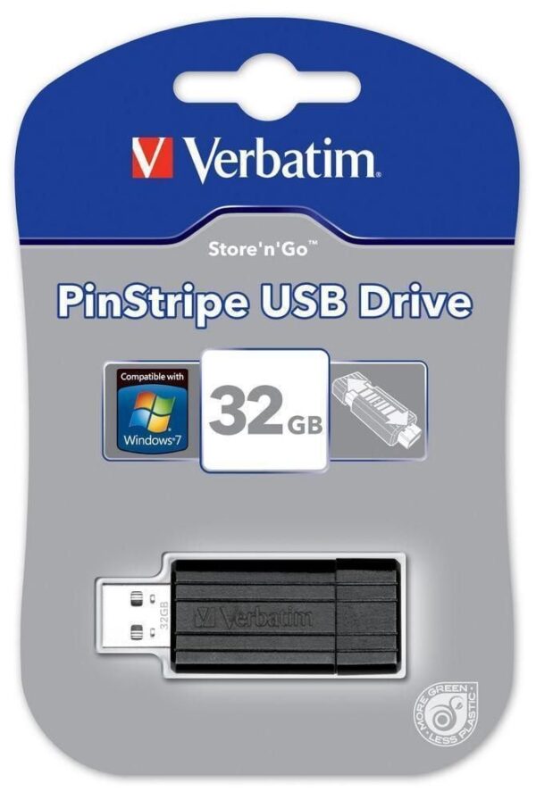 Memoria USB 2.0 PinStripe da 32Gb Colore Nero - immagine 2