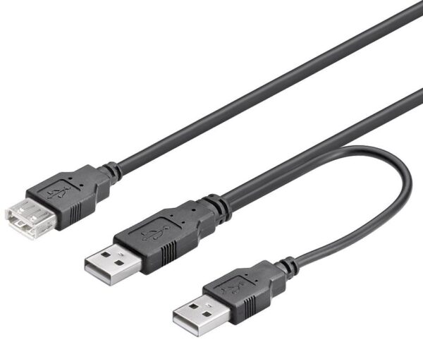Cavo USB 2.0 ad Y 2xA maschio/A femmina 0.3 m - immagine 2