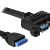 Cavo Interno USB3.0 19 pin Femmina / 2x USB A Femmina da Pannello - immagine 2