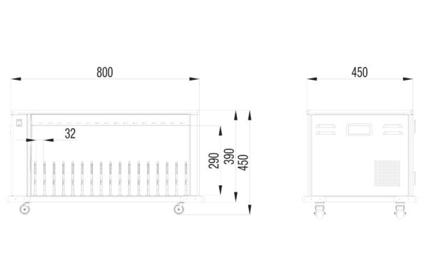 Carrello Stazione di Ricarica Ventilato per 16 Dispositivi USB-C™ - immagine 3