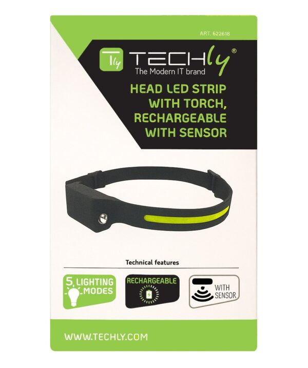 Lampada Frontale con Torcia e Striscia LED con Sensore e Ricarica USB-C™ - immagine 2