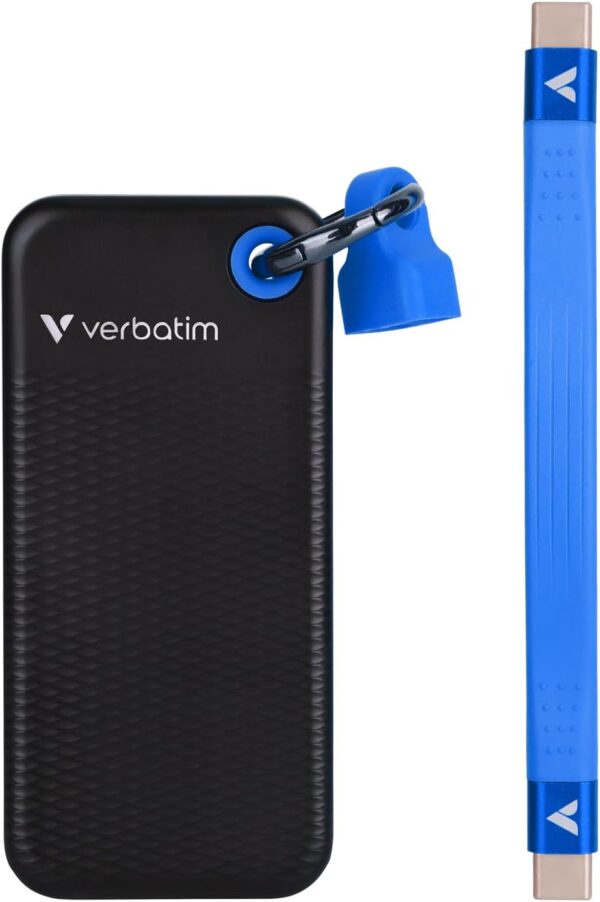 Pocket SSD Portachiavi con Attacco per Cavo USB-C™ 1TB Nero Blu - immagine 3