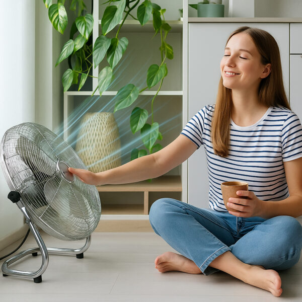Ventilatore Industriale da Pavimento Diametro 45 cm 3 Livelli di Potenza - immagine 2