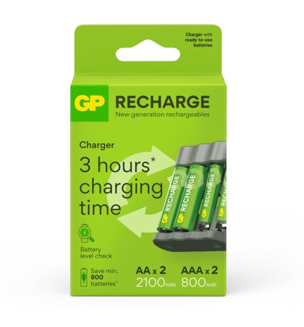 Caricabatterie per AA e AAA con 2 Batterie AA e 2 Batterie AAA Incluse - immagine 2