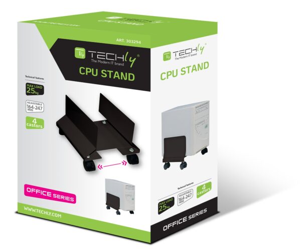 Supporto per PC in Acciaio con Ruote Nero - immagine 2