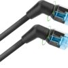 Cavo di rete Patch Slim Angolato 90° Rame TPE Cat. 6A Nero U/FTP 5 m - immagine 2