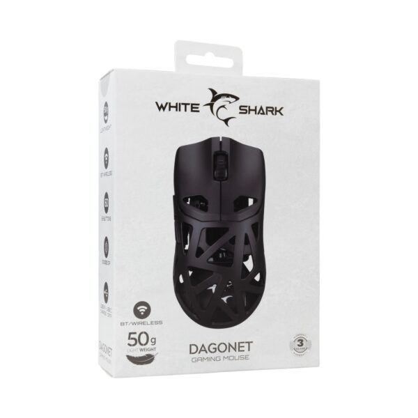 Mouse Ottico Wireless Gaming 24000 Dpi Retroilluminazione DPI LED Nero, DAGONET-B - immagine 2