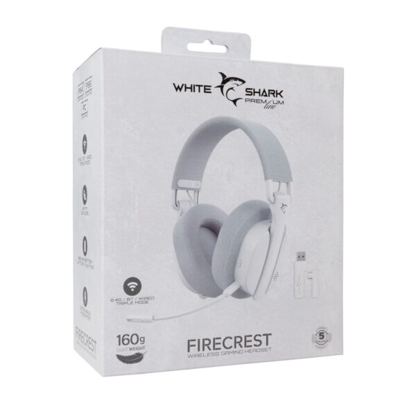 Cuffia Gaming Wireless BT con Microfono Bianco FIRECREST - immagine 2