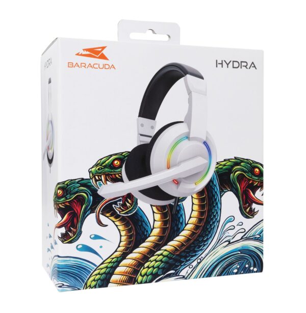 Cuffie Gaming con Microfono e Illuminazione RGB, BGH-021 HYDRA Bianco - immagine 2