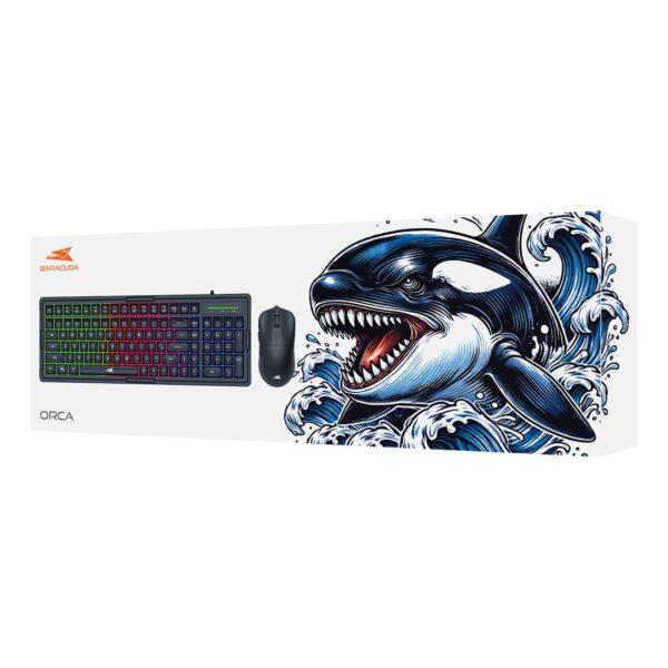 Kit Tastiera 101 Tasti e Mouse USB 7200 dpi Nero, ORCA - immagine 2