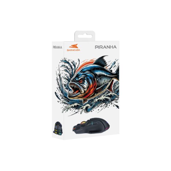 Mouse Ottico Gaming LED RGB con Cavo USB 7200 dpi Nero, PIRANHA - immagine 2