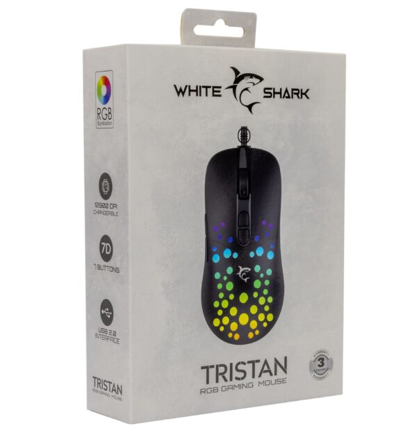 Mouse Ottico USB Gaming 12800 Dpi Retroilluminazione LED RGB 7D Nero, TRISTAN-2 - immagine 2