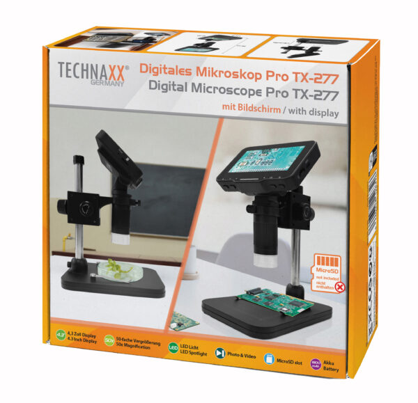 Microscopio Digitale con Display 4,3 Pollici 720p a 8 LED, TX-277 - immagine 2
