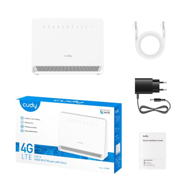 Router Wi-Fi 4G N300 con Voce, LT400V - immagine 2