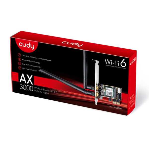 Adattatore PCI-E BT Wi-Fi 6 AX3000, WE3000 - immagine 2
