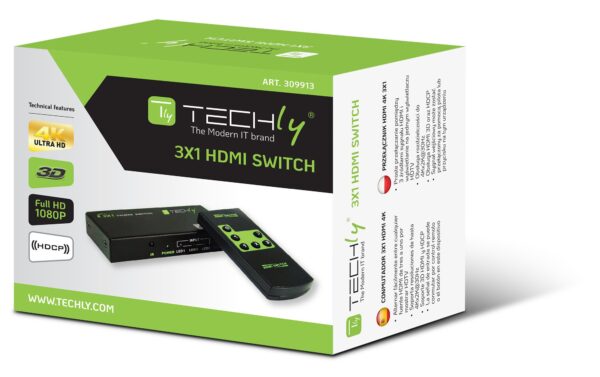 Switch HDMI 3 IN 1 OUT con Telecomando 4K UHD 3D - immagine 2