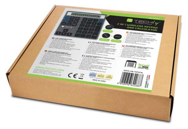 Tastierino Numerico BT V5.0 Wireless 2in1 con Calcolatrice Grigio Scuro - immagine 2