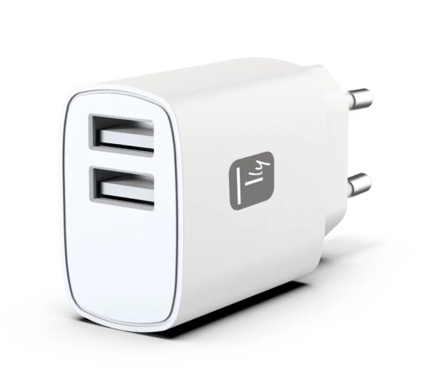 Caricatore Alimentatore 2x USB-A 12W da Muro - immagine 2