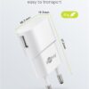 Caricatore USB 1A 5W Compatto Spina Europea Bianco - immagine 2
