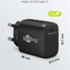 Caricatore Alimentatore GaN USB-C™ PD da Muro 25W Nero - immagine 2