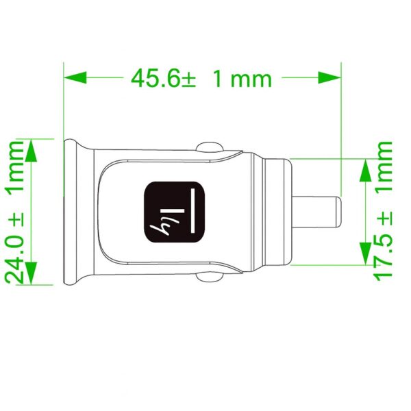 Mini Caricatore da Auto 2 Porte USB-A 5V/2.4A Nero - immagine 2