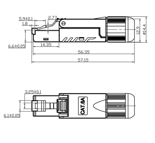 Plug RJ45 Cat.6A Schermato STP Tooless - immagine 2