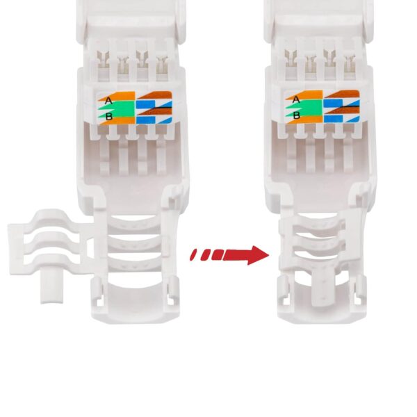 Plug Cat.6A RJ45 UTP Toolless con Copriconnettore - immagine 2