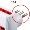Adattatore Triplo Spina 2P+T Presa Bipasso 2P+T con Schuko - immagine 2