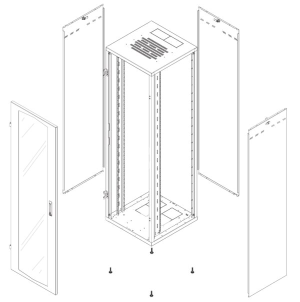 Armadio Rack NextGen 19'' 600x600 20U Nero - immagine 2