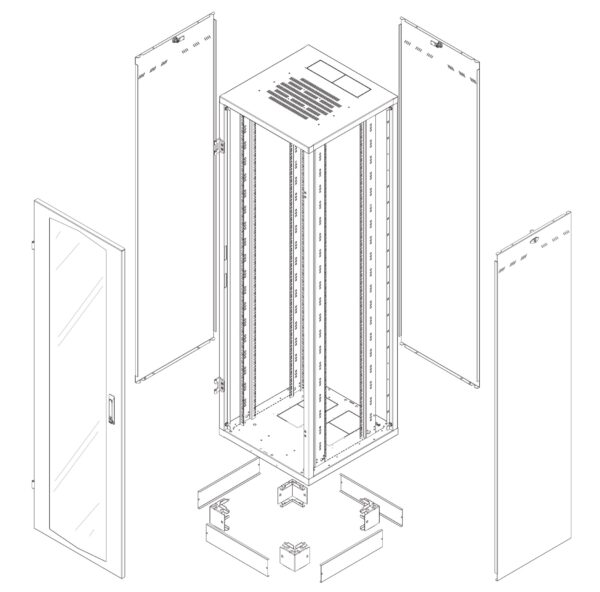 Armadio Rack NextGen 19'' 600x600 33U Grigio - immagine 2