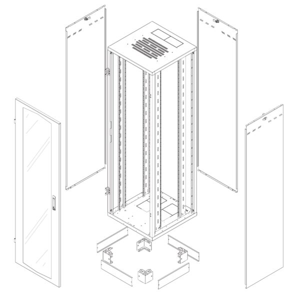 Armadio Rack NextGen 19'' 600x600 42U Nero - immagine 2