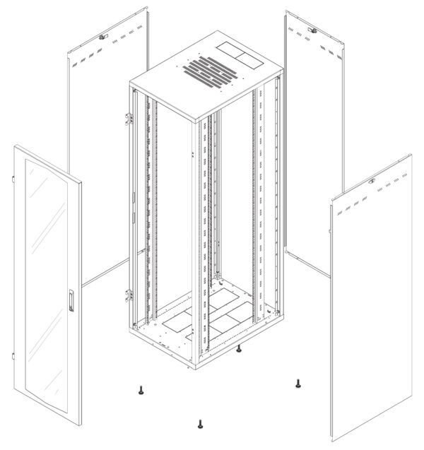 Armadio Rack NextGen 19'' 600x800 20U Nero - immagine 2