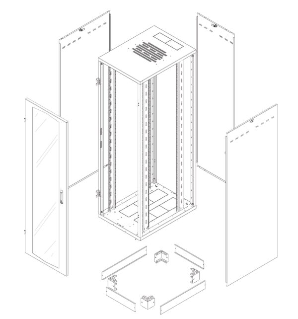 Armadio Rack NextGen 19'' 600x800 27U Nero - immagine 2