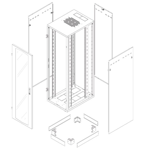 Armadio Rack NextGen 19'' 600x800 42U Grigio - immagine 2