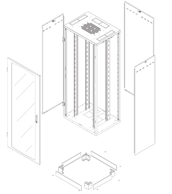 Armadio Rack NextGen 19'' 800x600 33U Nero - immagine 2