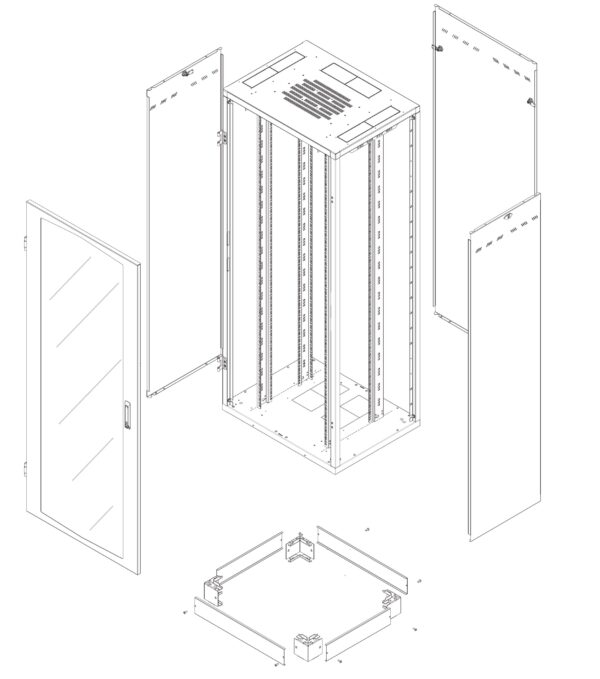 Armadio Rack NextGen 19'' 800x600 42U Nero - immagine 2