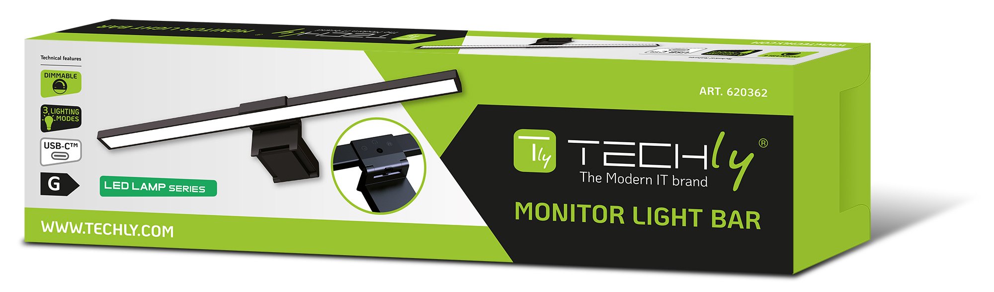 Barra Luminosa per Monitor 66 LED Luce di Lettura USB-C™ con Regolazione Temperatura Colore e Dimmer - immagine 2