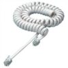 Cavo telefonico spiralato per cornetta 4mt RJ10 4P4C Bianco - immagine 2