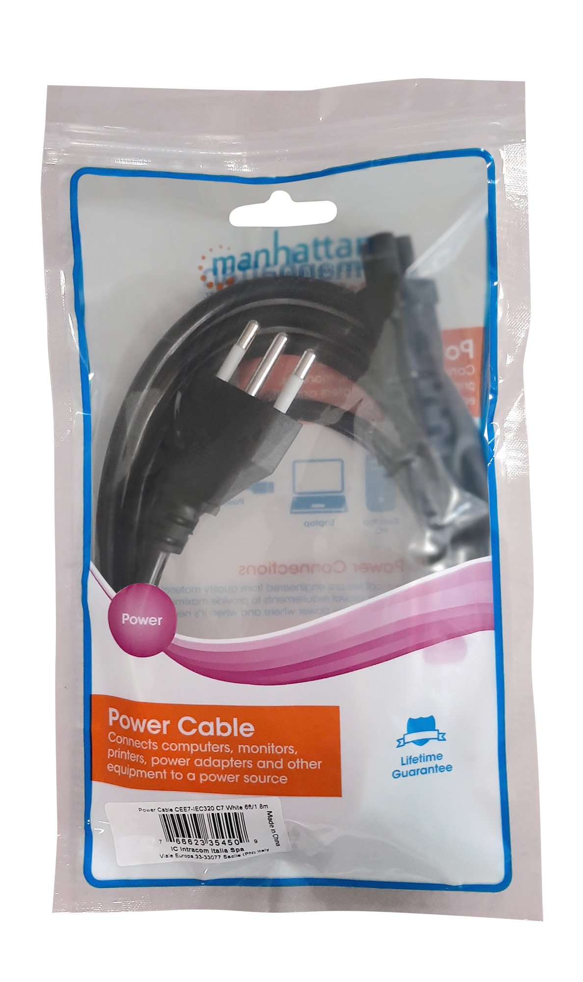 Cavo alimentazione C5 F a spina italiana 1,8 mt nero - immagine 2