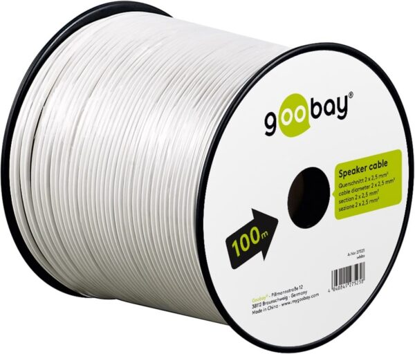 Cavo Audio per diffusori acustici Bianco 2,5 mm² matassa 100mt - immagine 2