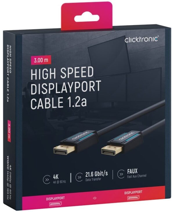 Cavo Audio/Video DisplayPort M/M 3 metri Alta Qualità - immagine 2
