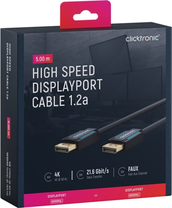 Cavo Audio/Video DisplayPort M/M 5m Alta Qualità - immagine 2