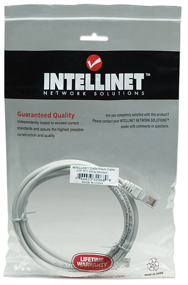 Cavo di rete Patch in Rame Cat. 5e Bianco UTP 1 m - immagine 2
