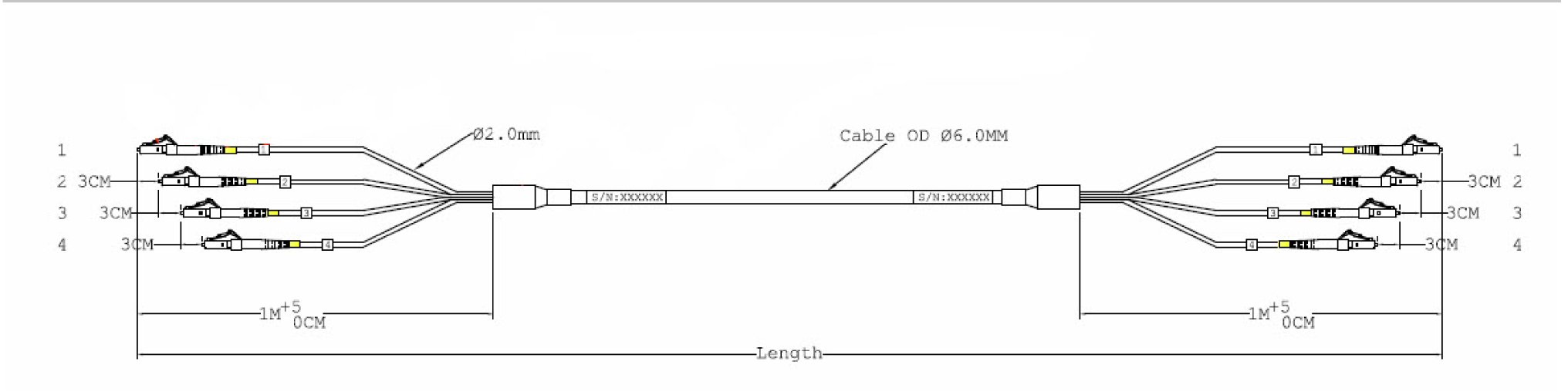 Cavo Fibra Ottica Trunk Multimodale 50/125 4 fibre OM3 LC/LC 30m - immagine 2