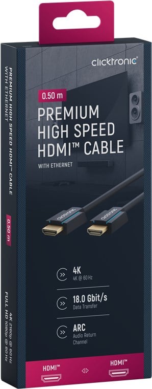 Cavo HDMI High Speed Ethernet A/A M/M 0,5 m Alta Qualità - immagine 2