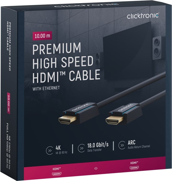 Cavo HDMI High Speed Ethernet A/A M/M 10 m Alta Qualità - immagine 2