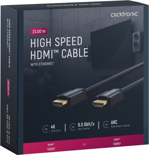 Cavo HDMI High Speed Ethernet A/A M/M 15 m Alta Qualità - immagine 2