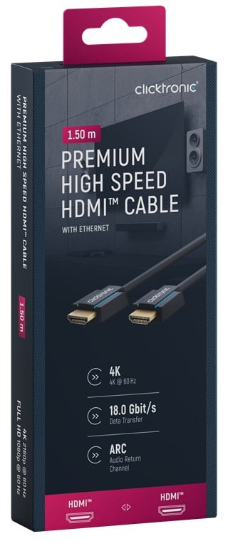 Cavo HDMI High Speed Ethernet A/A M/M 1,5 m Alta Qualità - immagine 2